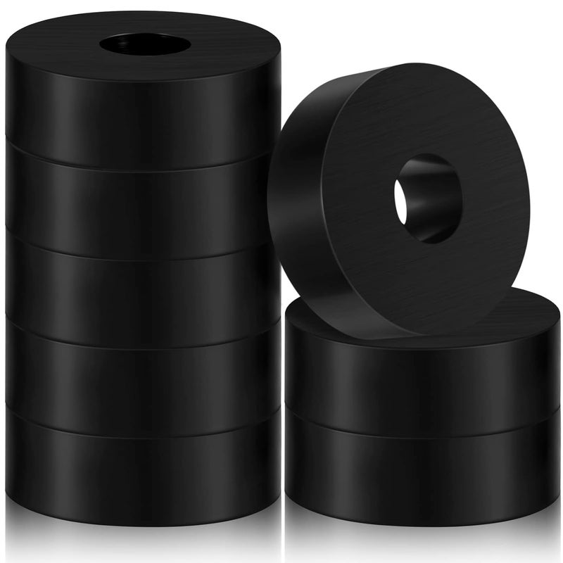 Fabbay Multi Purpose Rubber Spacer 1 OD x 3/8 ID x 1/2 Inch Thickness Black Round Rubber Washers Anti Vibration Bushings Spacers Washers for Home and Car Accessories(8 Pcs) - Image 1